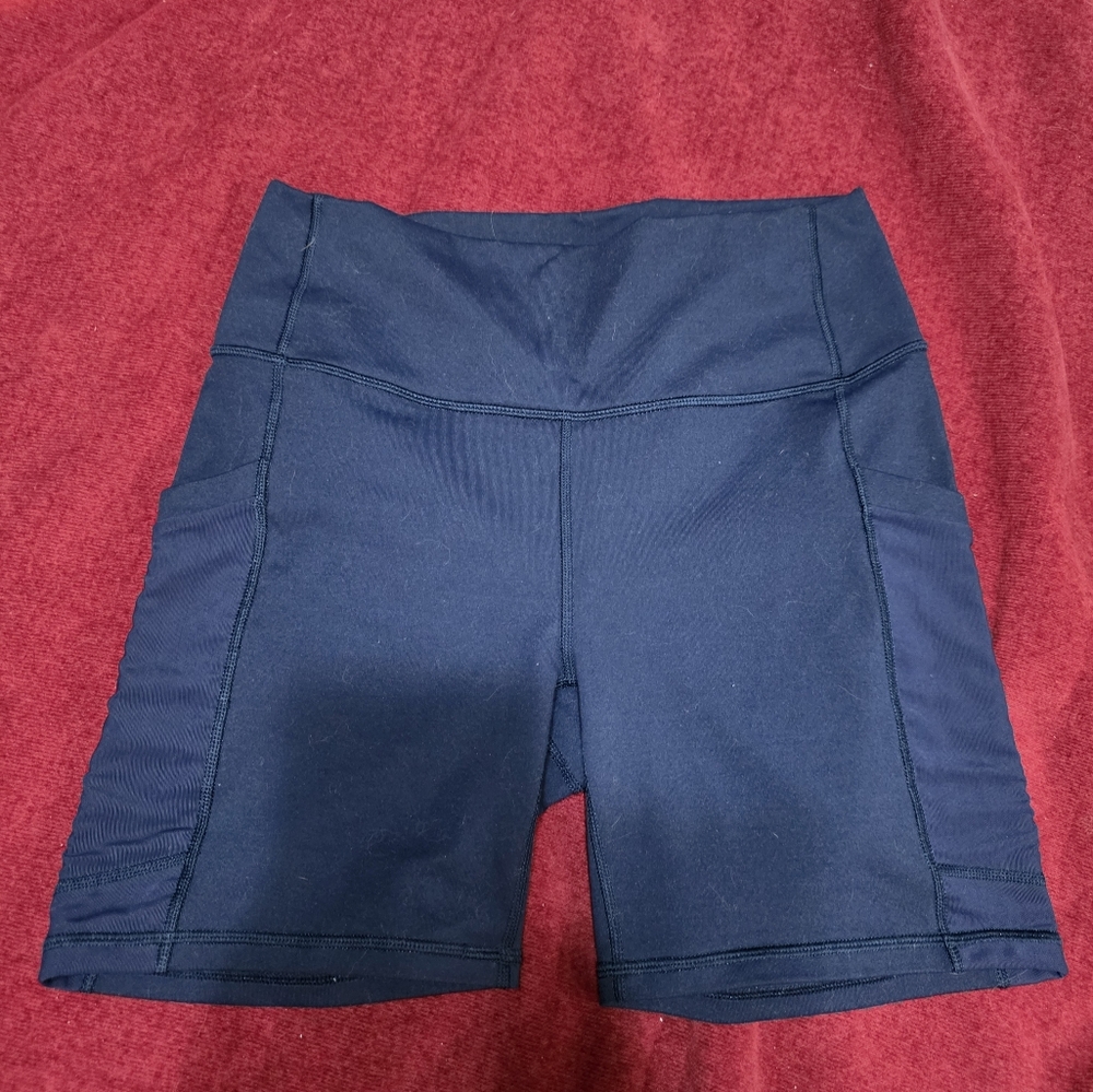 Fabletics Blue Bike Shorts Tailored Fit